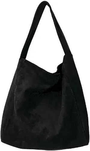 Suede Bags for Women, 2025 New Suede Tote Bag for Women, Retro Slouchy Office Shoulder Top-handle Tote Handbags