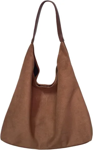 Suede Bags for Women New Suede Tote Bag for Women Fashionable Suede Bag Retro Suede Slouchy Bag Suede Shoulder Bag