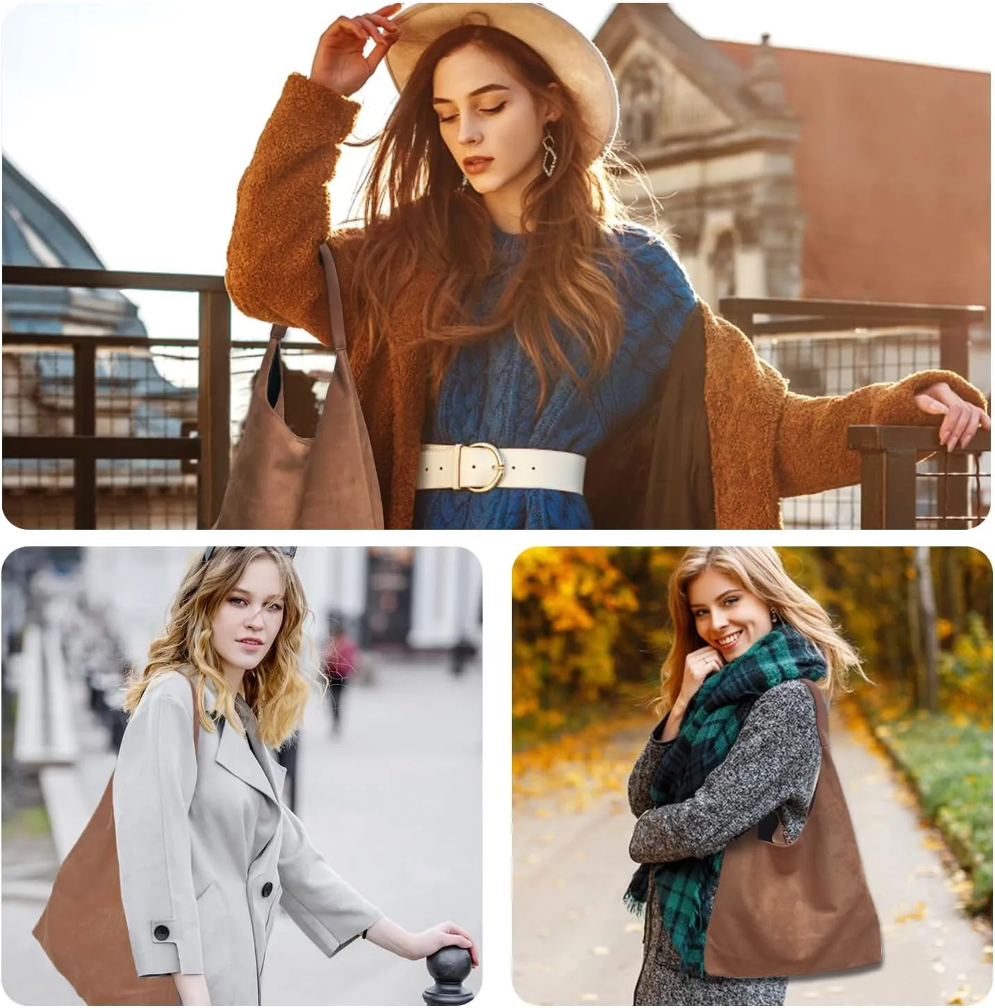 Suede Bags for Women New Suede Tote Bag for Women Fashionable Suede Bag Retro Suede Slouchy Bag Suede Shoulder Bag