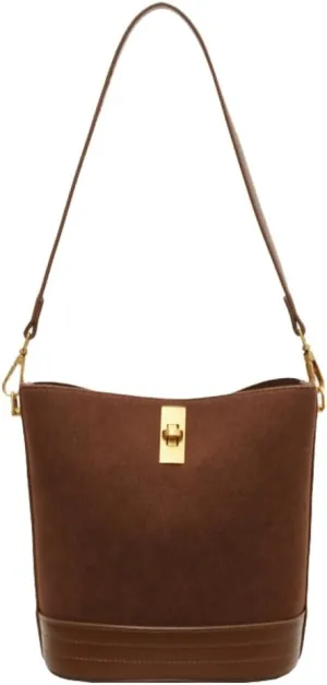 Suede Bucket Purse for Women Retro Crossbody Purses for Women Elegant Hobo Bag Sling Handbag Clutch Carryall 2024 New