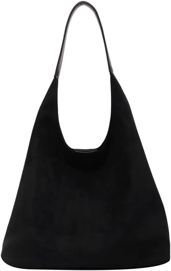 Suede Hobo Bags for Women Suede Purse Slouchy Tote Bag Soft Suede Leather Shoulder Handbags Work Bags with Purse