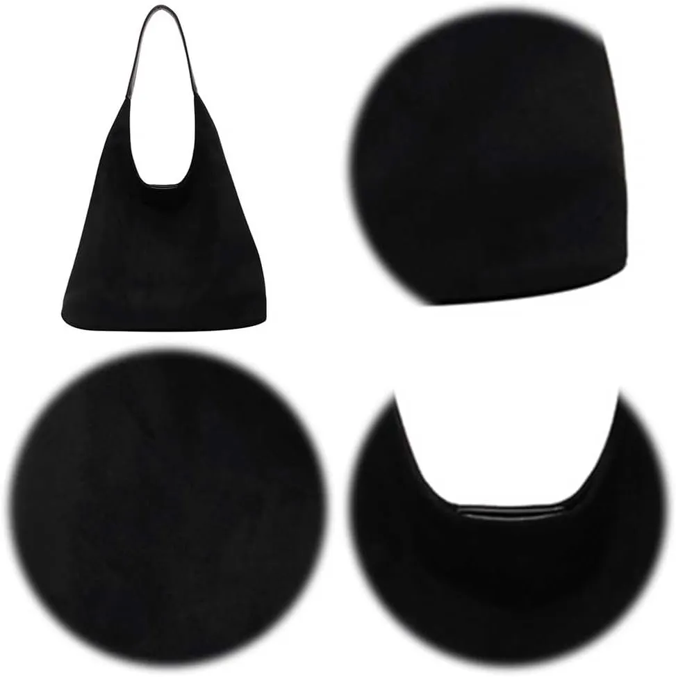 Suede Hobo Bags for Women Suede Purse Slouchy Tote Bag Soft Suede Leather Shoulder Handbags Work Bags with Purse