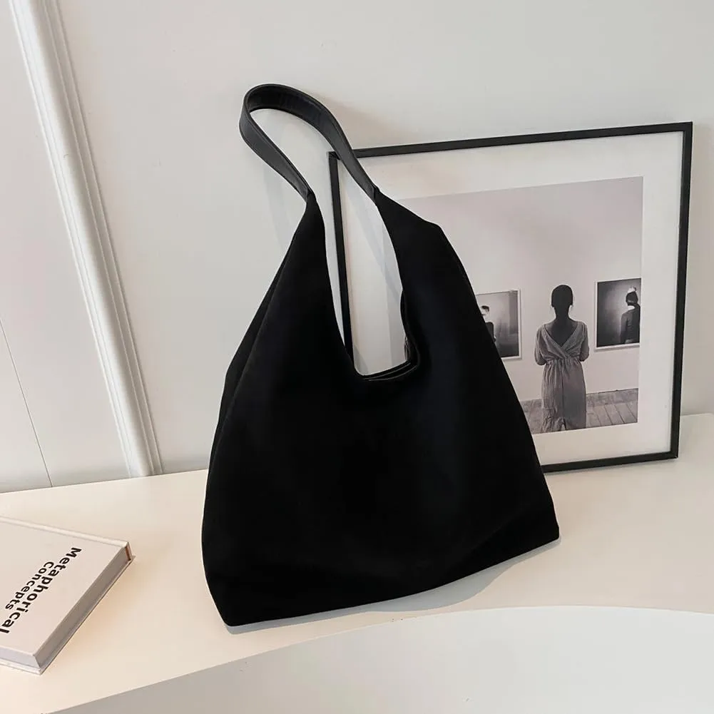 Suede Hobo Bags for Women Suede Purse Slouchy Tote Bag Soft Suede Leather Shoulder Handbags Work Bags with Purse