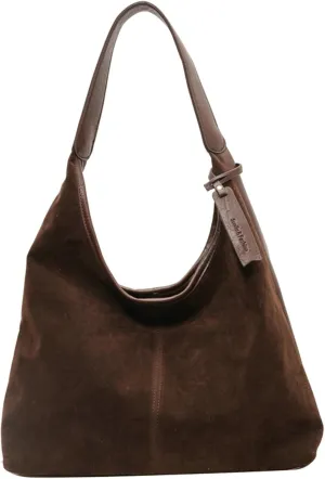 Suede Shoulder Bags for Women Tote Bag Suede Purse Bag Slouchy Bag Work Travel Brown Fall Winter Handbag 2024