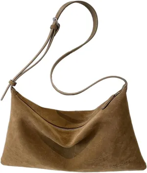 Suede Slouchy Shoulder Bag for Women,Suede Purse for Women Small Hobo Bags Ladies Clutch with Adjustable Strap