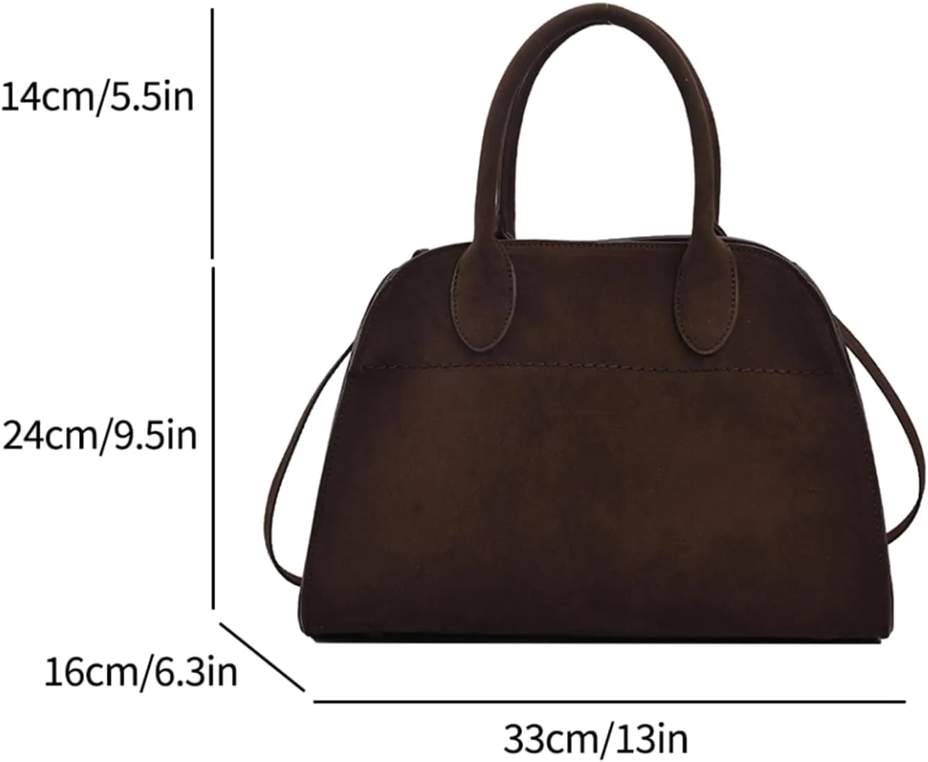 Suede Tote Bag for Women, Large Capacity Suede Tote Bag, Adjustable Strap Daily Sling Bag, Retro Shoulder Satchel Bag