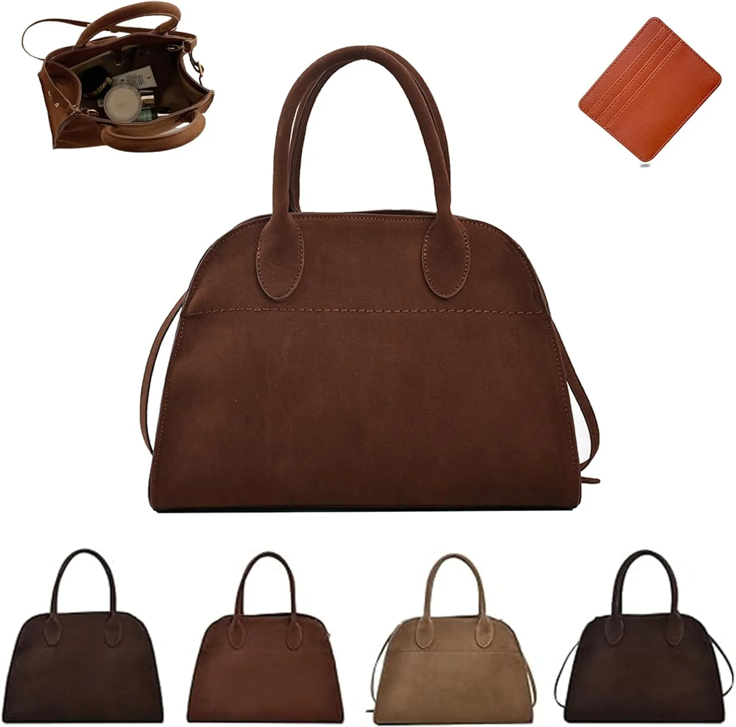 Suede Tote Bag for Women, Large Capacity Suede Tote Bag, Adjustable Strap Daily Sling Bag, Retro Shoulder Satchel Bag