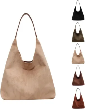 Suede Tote Bag for Women, Trendy Suede Tote Bag Slouchy Bag, Hobo Handbag Office Tote Handbag, Imitation Suede Bag