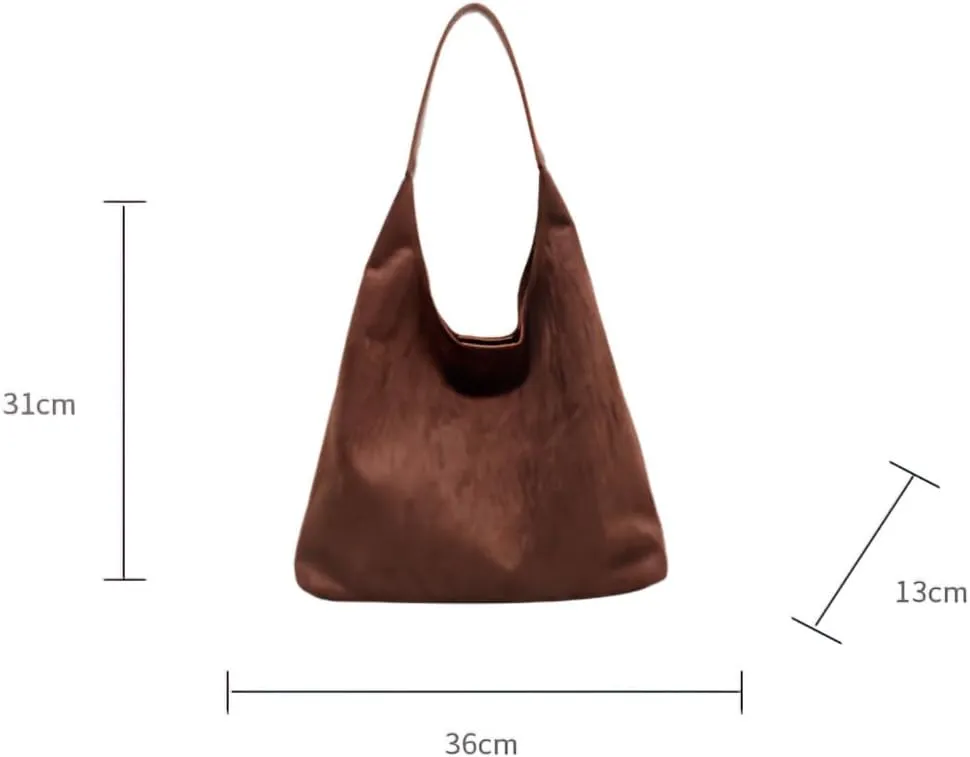 Suede Tote Bag for Women, Trendy Suede Tote Bag Slouchy Bag, Hobo Handbag Office Tote Handbag, Imitation Suede Bag