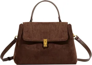 Suede Tote Bag Women's Vintage Suede Top Handle Bag Shoulder Handbag Crossbody.