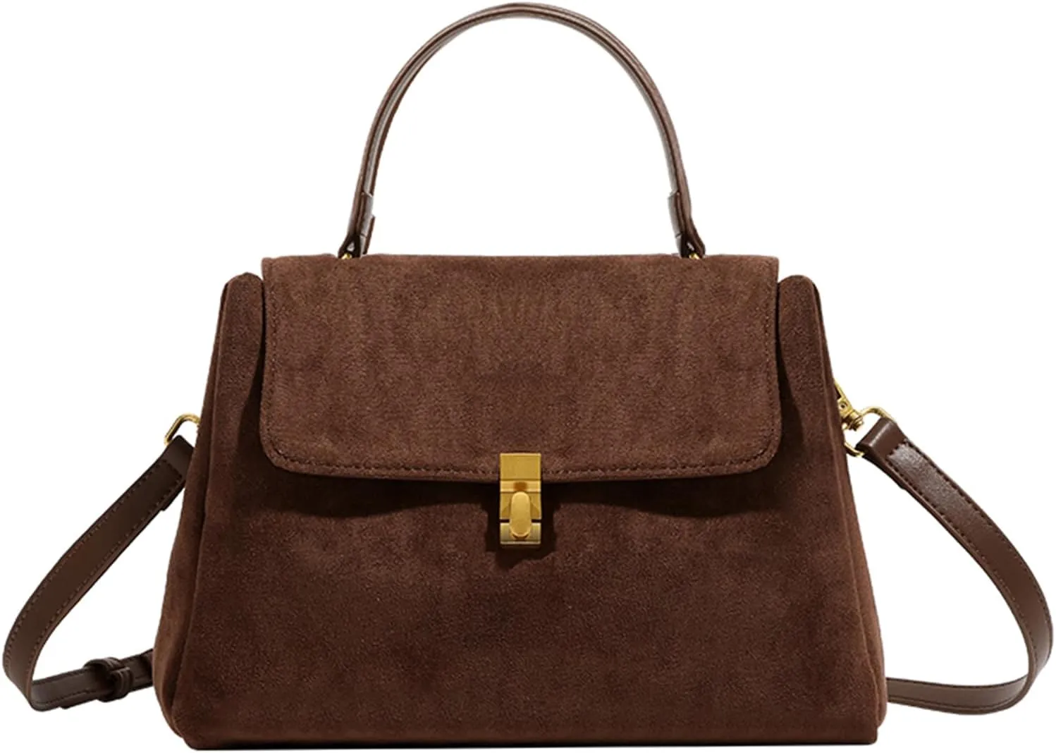 Suede Tote Bag Women's Vintage Suede Top Handle Bag Shoulder Handbag Crossbody.