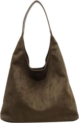 Suede Tote Bags for Women - Work & Office Bags, Slouchy Hobo Handbags, Fall Faux Suede Purse