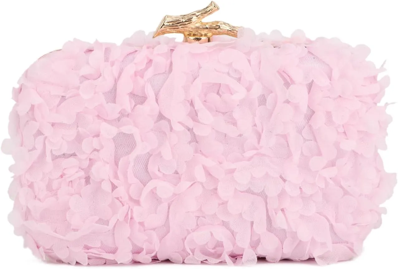 SUKUTU Floral Evening Handbag for Women Lace Clutch Purses Party Prom Shoulder Bag