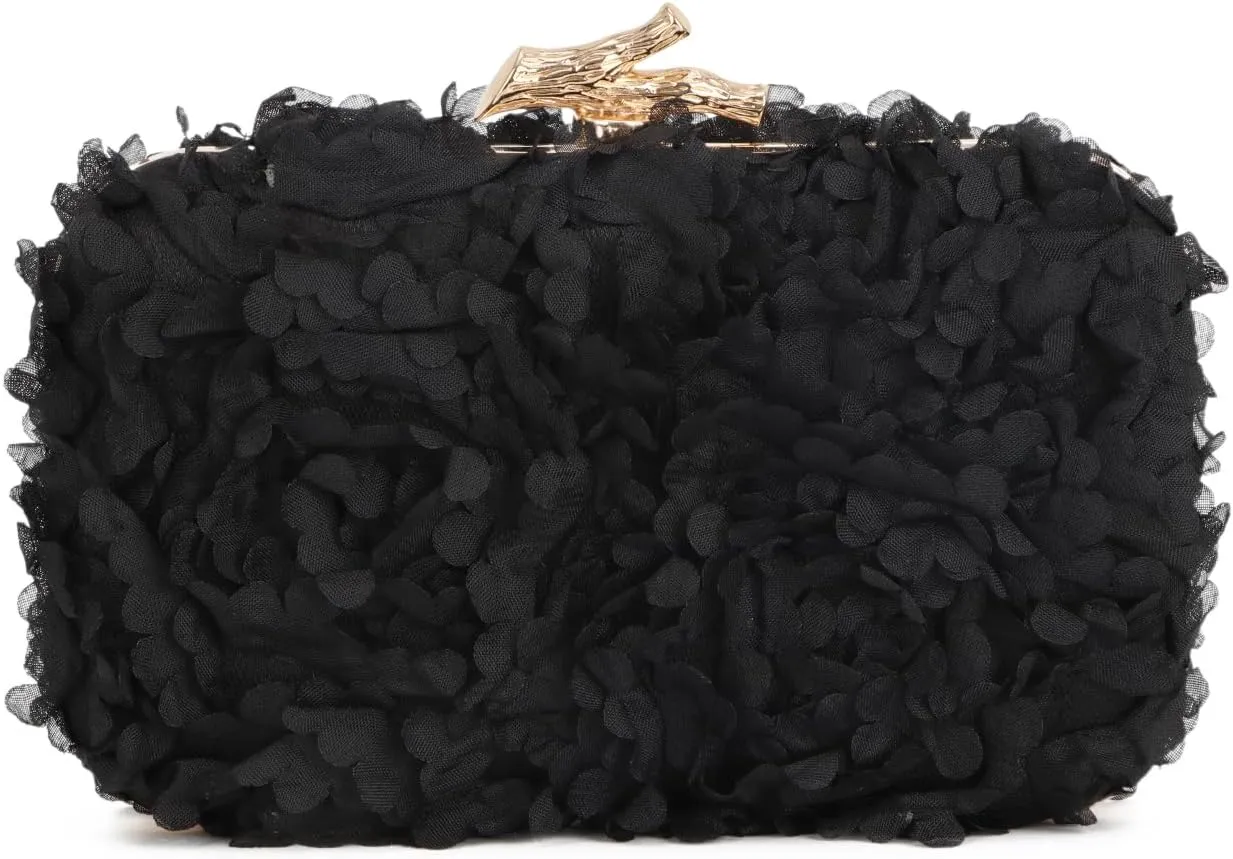 SUKUTU Floral Evening Handbag for Women Lace Clutch Purses Party Prom Shoulder Bag