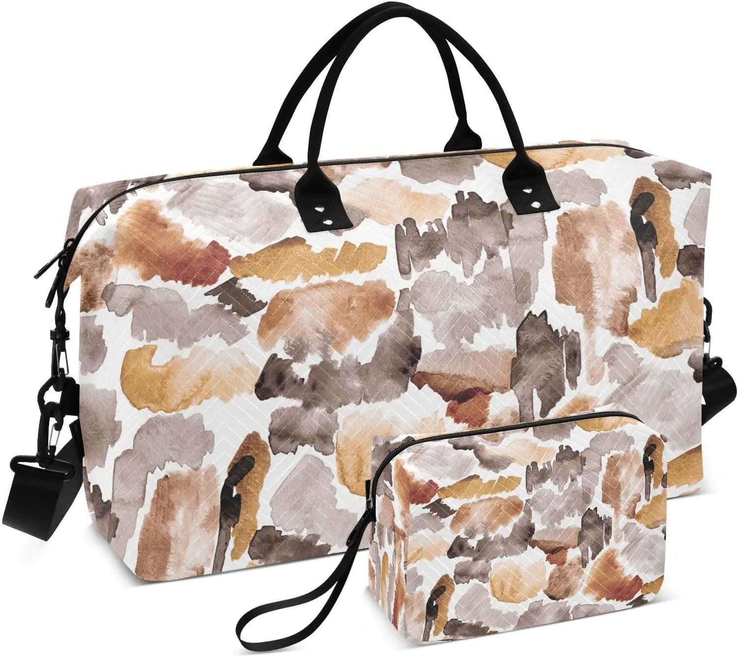 susiyo Watercolor Brushes Trace Expandable Travel Duffle Bag, Large Weekender Overnight Bags and Adjustable Strap, Carry On Shoulder Tote Bag, Gym Duffel Bag with Toiletry Bags for Hospital