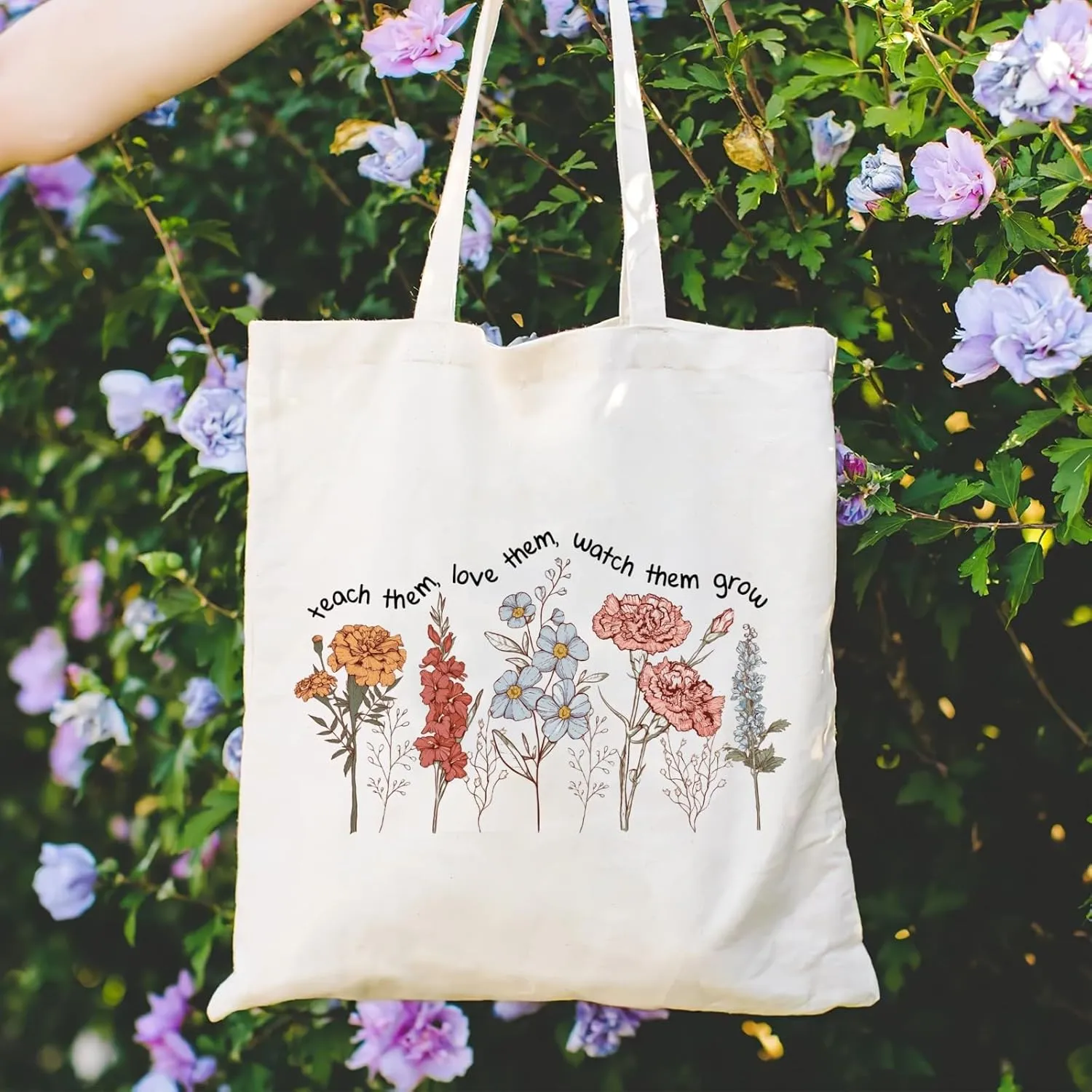 Teacher Appreciation Gifts Canvas Tote Bags Aesthetic for Women Cloth Cotton Bags Travel Bag Reusable Grocery Shopping Bag