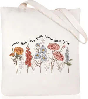 Teacher Appreciation Gifts Canvas Tote Bags Aesthetic for Women Cloth Cotton Bags Travel Bag Reusable Grocery Shopping Bag