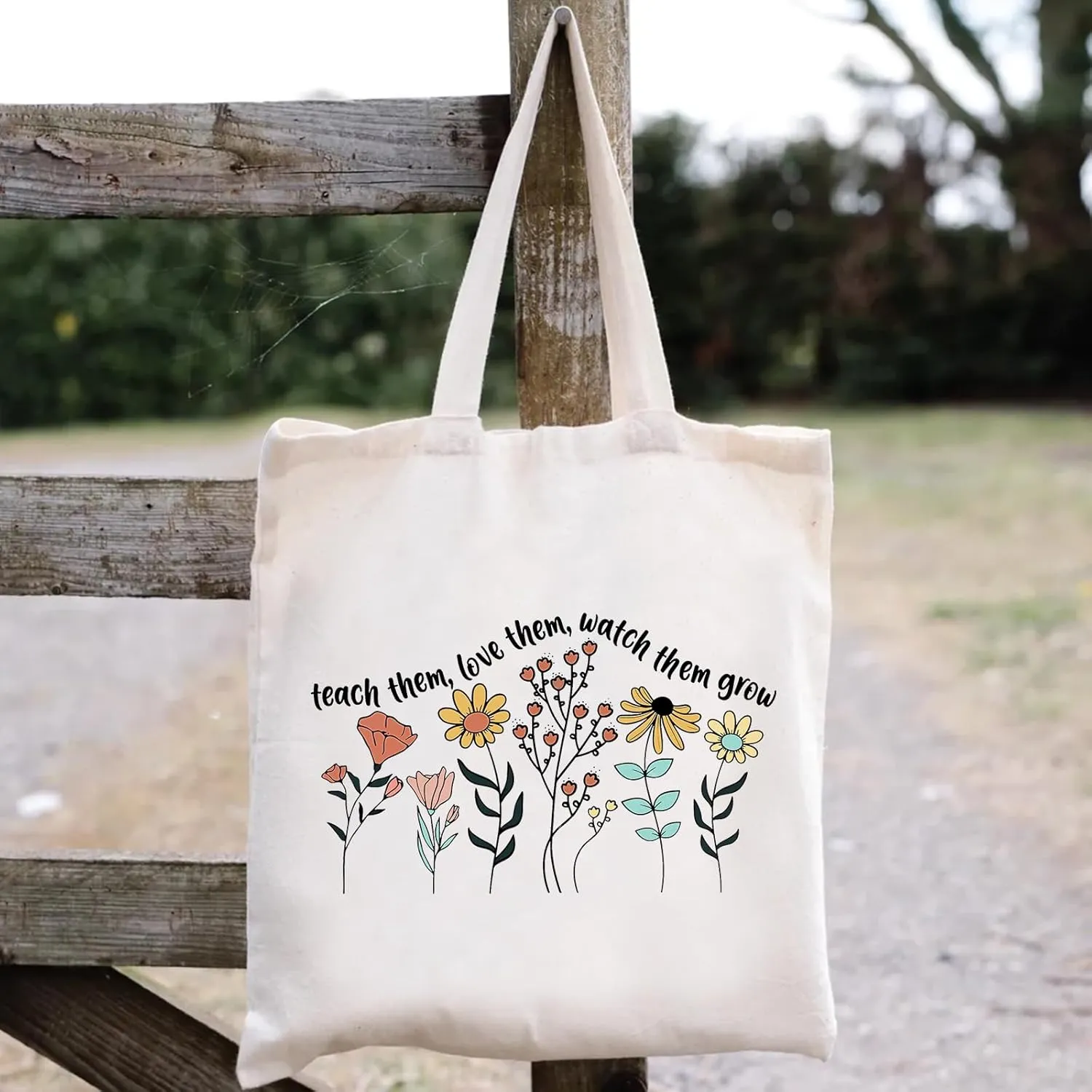 Teacher Appreciation Gifts School Canvas Tote Bags Aesthetic Travel Beach Bag Summer Reusable Grocery Shopping Bag