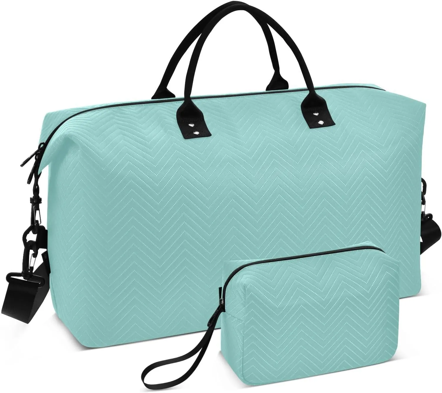Teal Travel Duffle Bag Duffel Bags Tote Gym Bag Weekender Bag Carry On Duffel Bags with Toiletry Bag Overnight Luggage Bag for Airplanes Women Men Yoga Sports Trip Adults