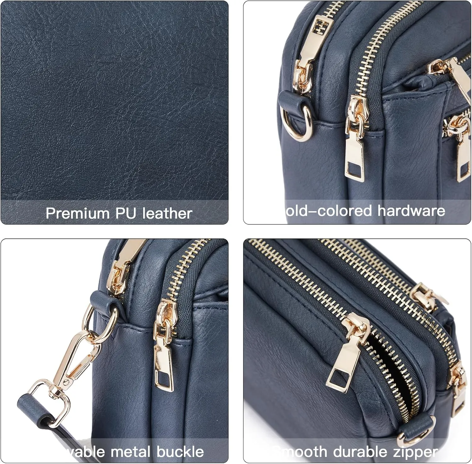 Telena Crossbody Purse for Women Small Crossbody Bags Trendy Vegan Leather with Adjustable Shoulder Strap