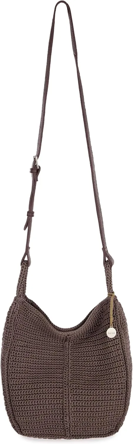 The Sak Los Feliz Crossbody Purse - Hand Crochet Women's Handbag for Everyday & Travel - Cross Body Bag With Zipper Pockets & Adjustable Shoulder Bag Strap - Mushroom