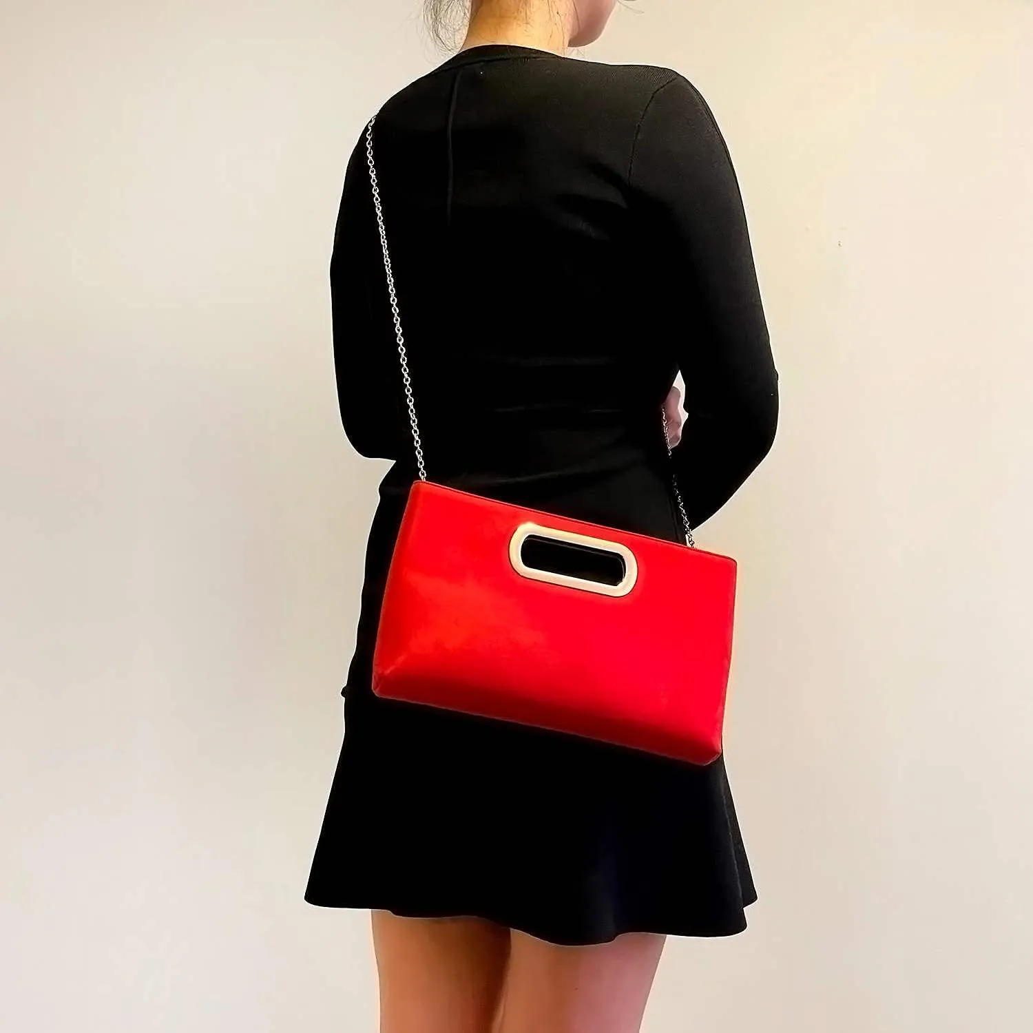 Top Handle Faux Suede Clutch