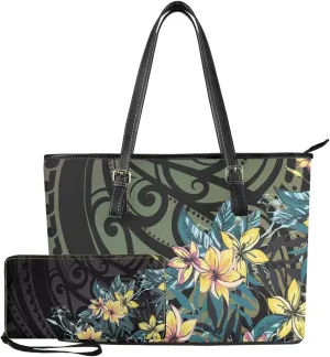 Tote Bag for Women Polynesian Wristlet Wallets Clutch Purses for Women HandBag Womens Wallet