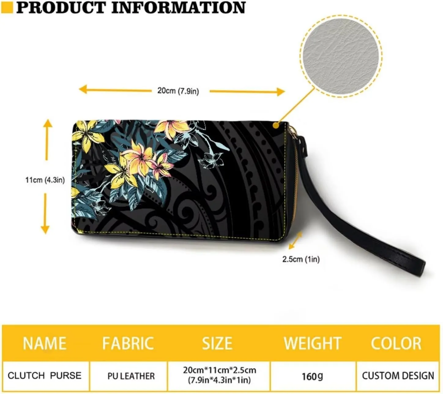 Tote Bag for Women Polynesian Wristlet Wallets Clutch Purses for Women HandBag Womens Wallet
