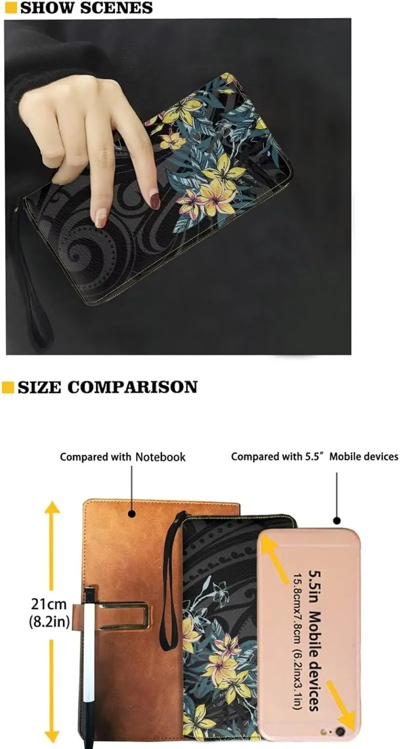 Tote Bag for Women Polynesian Wristlet Wallets Clutch Purses for Women HandBag Womens Wallet