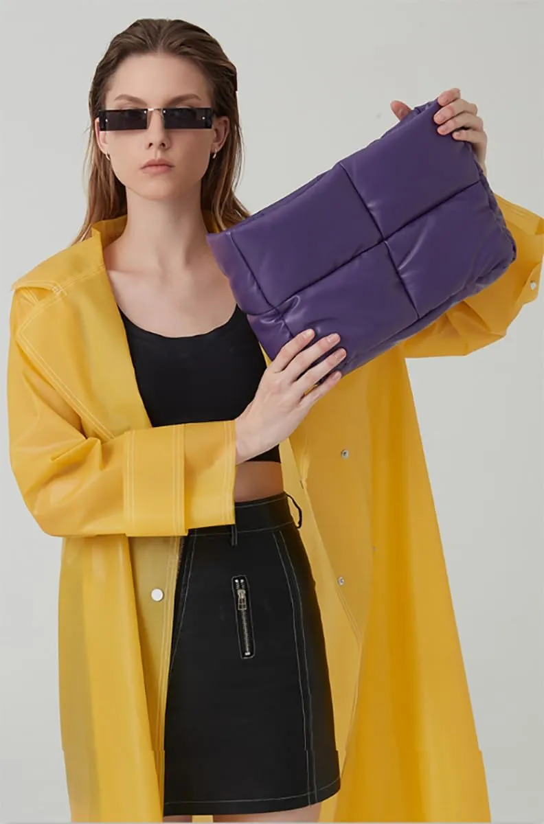 Tote Bags for Women Soft Puffer Down Padding Shoulder Bags Top-Handle Bags Square Solid Handbags