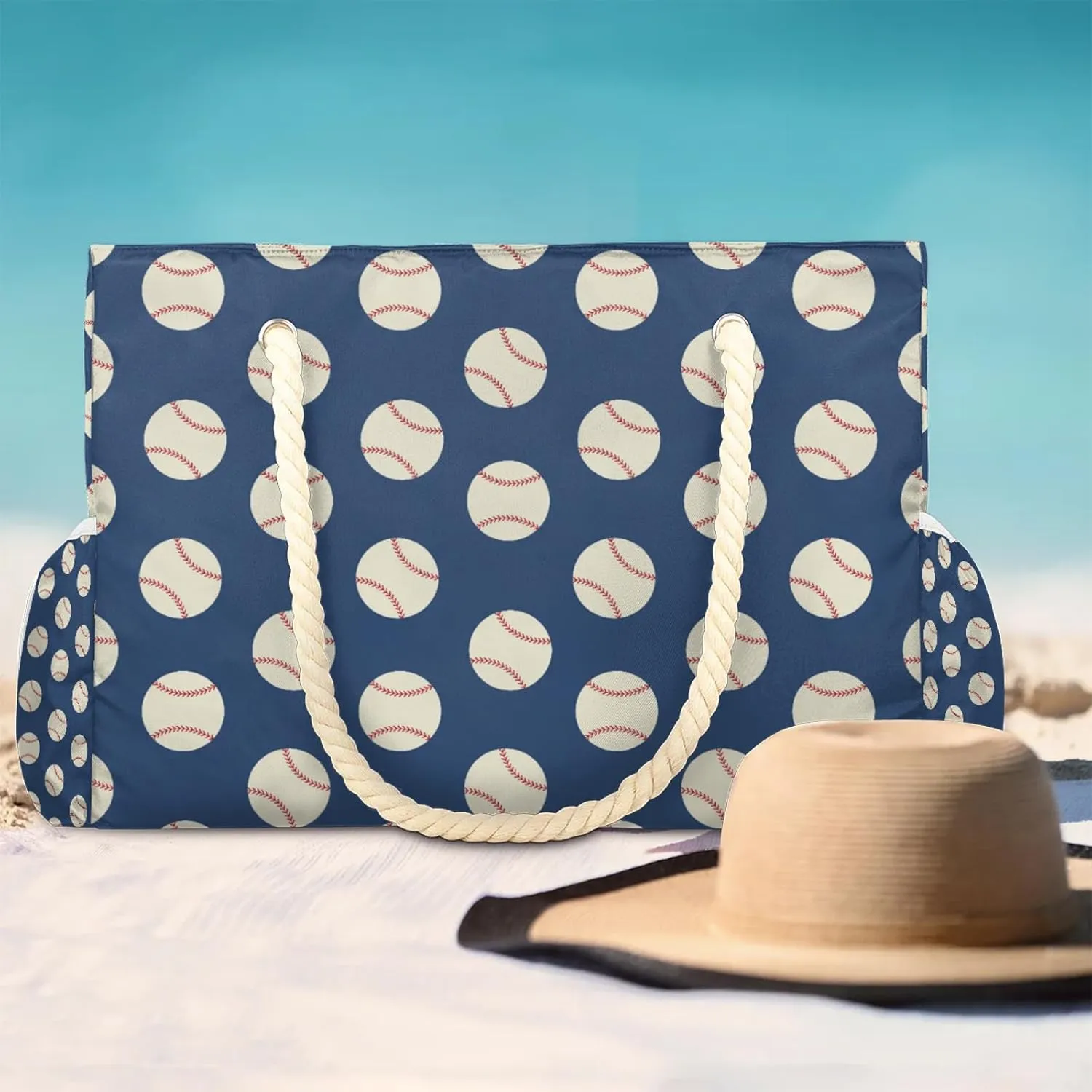 Tote Beach Bag for Women with Zipper Large Waterproof Sandproof Swim Pool Bag