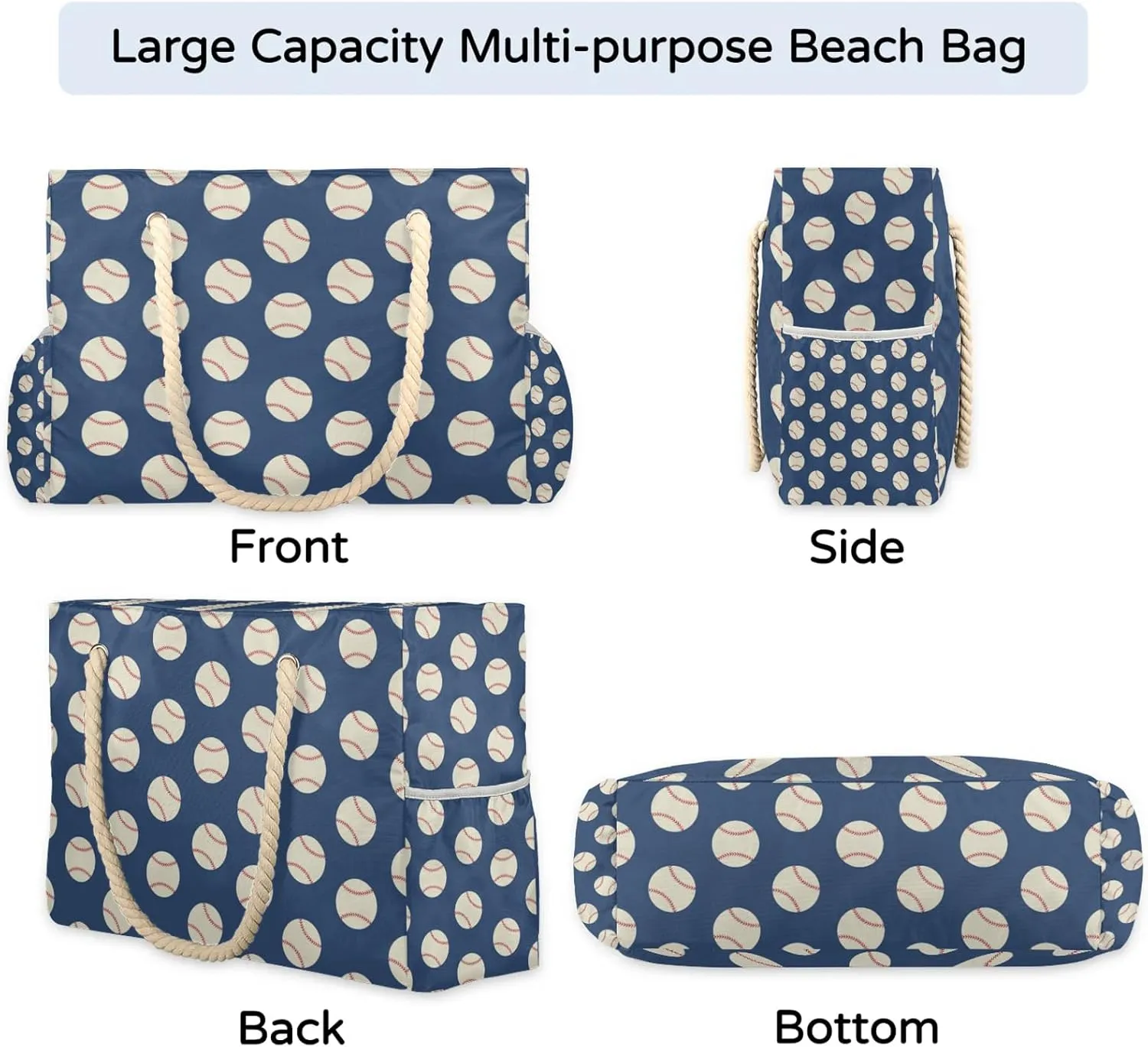 Tote Beach Bag for Women with Zipper Large Waterproof Sandproof Swim Pool Bag