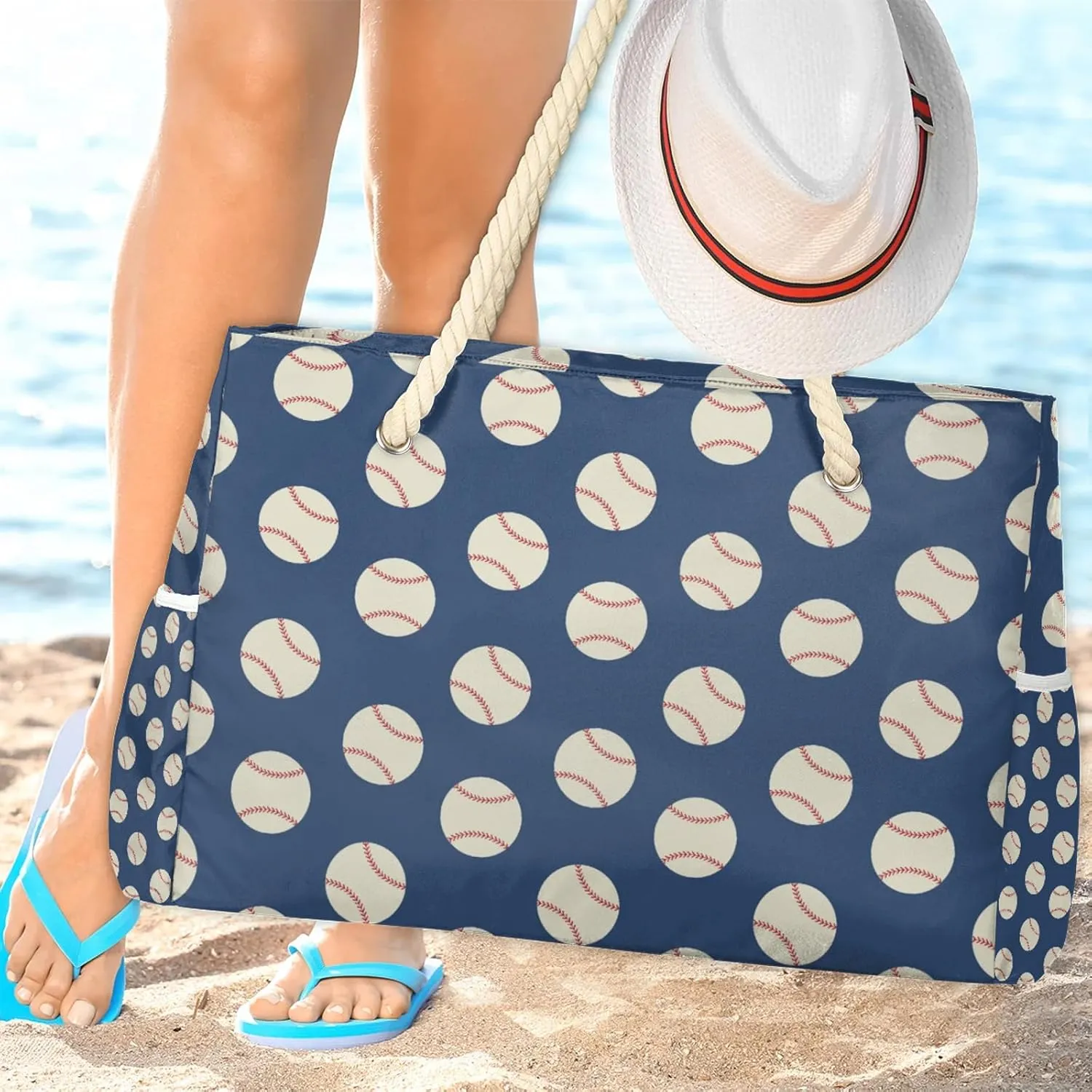 Tote Beach Bag for Women with Zipper Large Waterproof Sandproof Swim Pool Bag