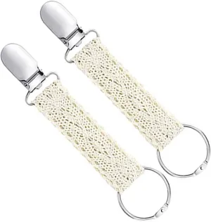 Toyvian 2Pcs Lace Hat Clips Stylish Travel Accessories for Handbags and Shawls Portable Clips for Outdoor Activities Lightweight Fashionable Lace Trim for