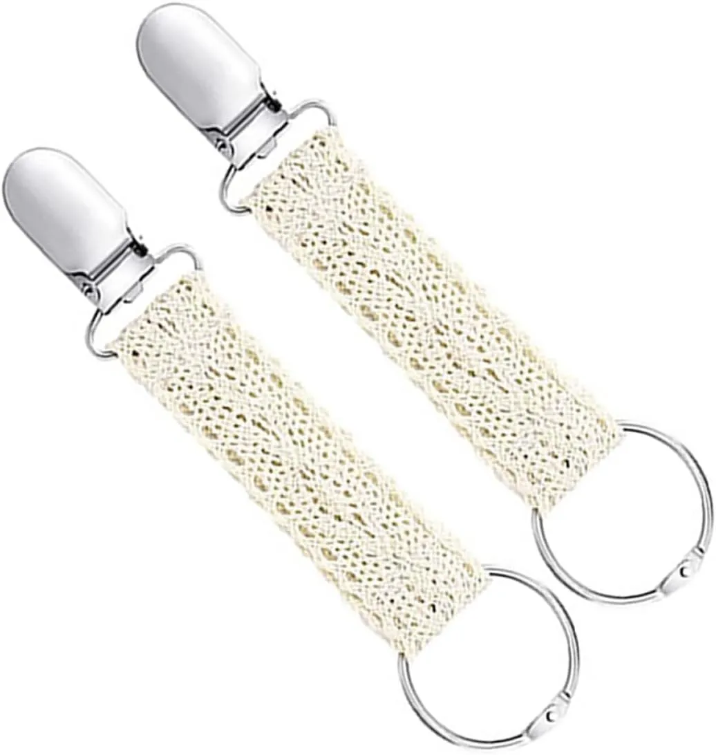 Toyvian 2Pcs Lace Hat Clips Stylish Travel Accessories for Handbags and Shawls Portable Clips for Outdoor Activities Lightweight Fashionable Lace Trim for
