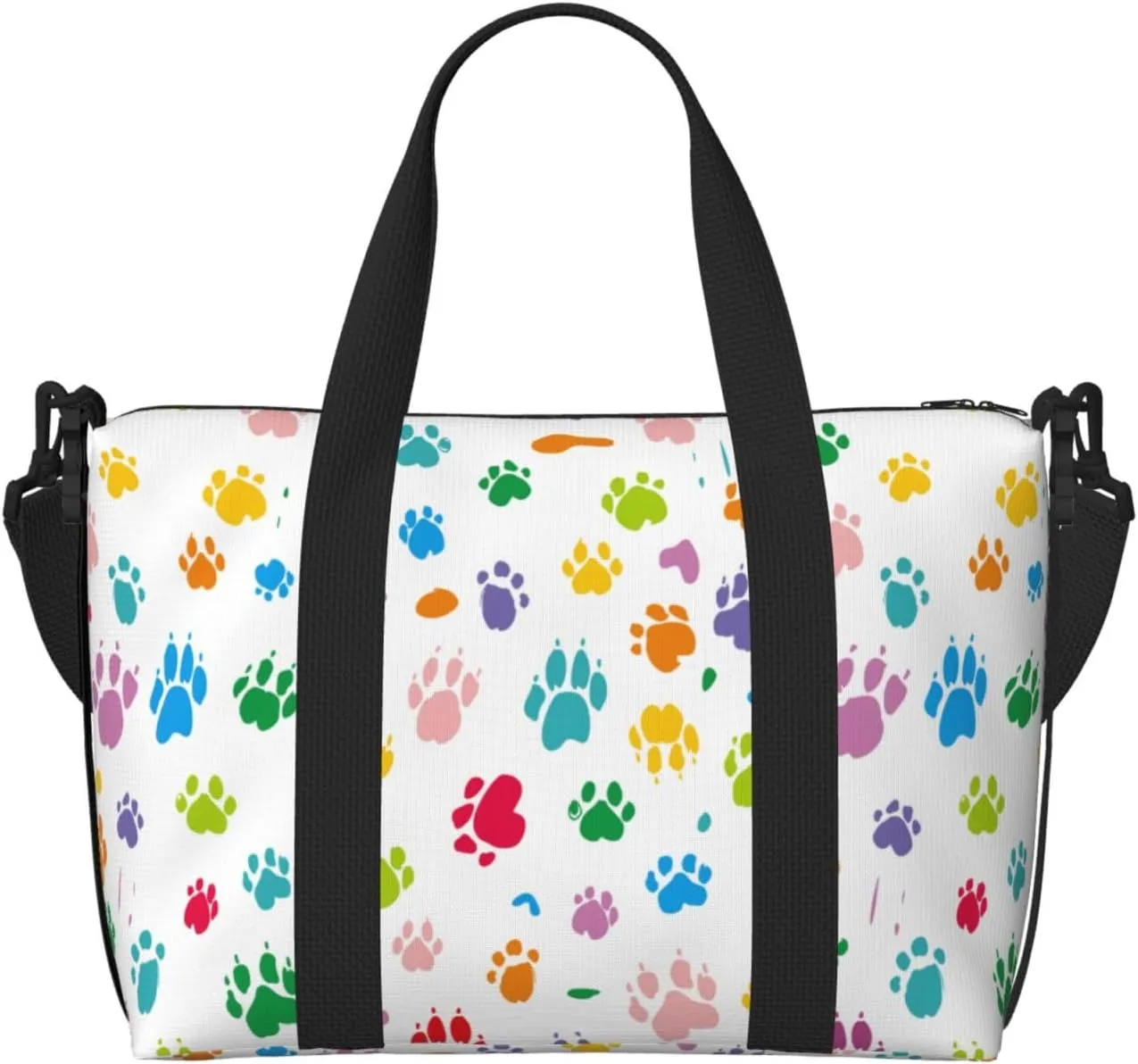 Traces of Dog Paws Travel Bag for Women Men Weekender Bags Carry on Overnight Bag Tote Bag Yoga Gym Bag for Gym, Work, Weekend, Travel, Personal Items