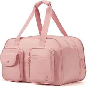 Travel Duffel Bag, Expandable Pink Duffle Bag for Travel with Wet Pocket, Carry on Weekender Bags for Men Women, Large Capacity & Water Resistant Gym Duffel Bag Sport Bag (Plus)