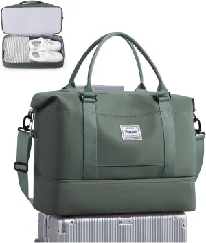 Travel Duffel Bag, Sports Tote Gym Bag, Shoulder Weekender Overnight Bag for Women