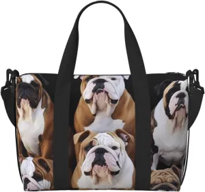 Travel Duffel Bags Personal Item Bag Carry on Luggage Bag Training Handbag Lightweight Waterproof Sports Gym Bag English Bulldogs Weekender Bag for Women Men