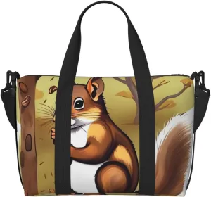 Travel Duffel Bags Personal Item Bag Carry on Luggage Bag Training Handbag Lightweight Waterproof Sports Gym Bag Nut-eating squirrel Weekender Bag for Women Men