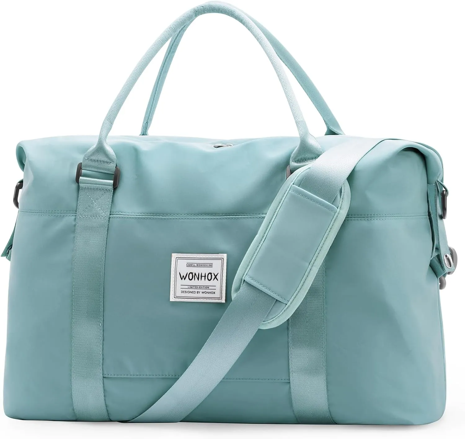 Travel Duffel Bag,Waterproof Duffel Gym Tote Bag Personal Item Bag,Large Sports Weekender Carry On Overnight Bags for Women with Wet Pocket,Duffel Hospital Bag, Light Blue