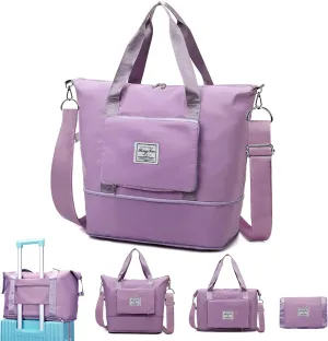 Travel Duffel Tote Bag,Travel Weekender Overnight Bags Women Carry On Bag Totes for Airplanes,Sports Gym Duffle with Trolley Sleeve