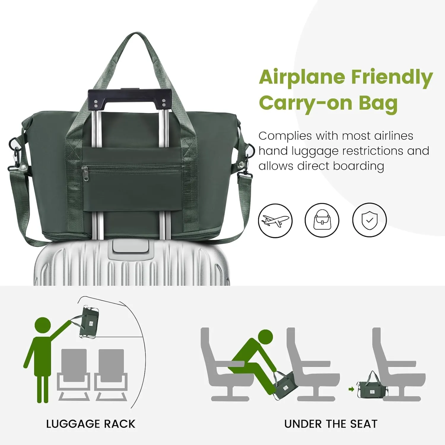 Travel Duffle Bag - Overnight Shoulder Bag for Women, Waterproof Weekender Bag Carry On Tote Bags Tote Gym Bag for Women