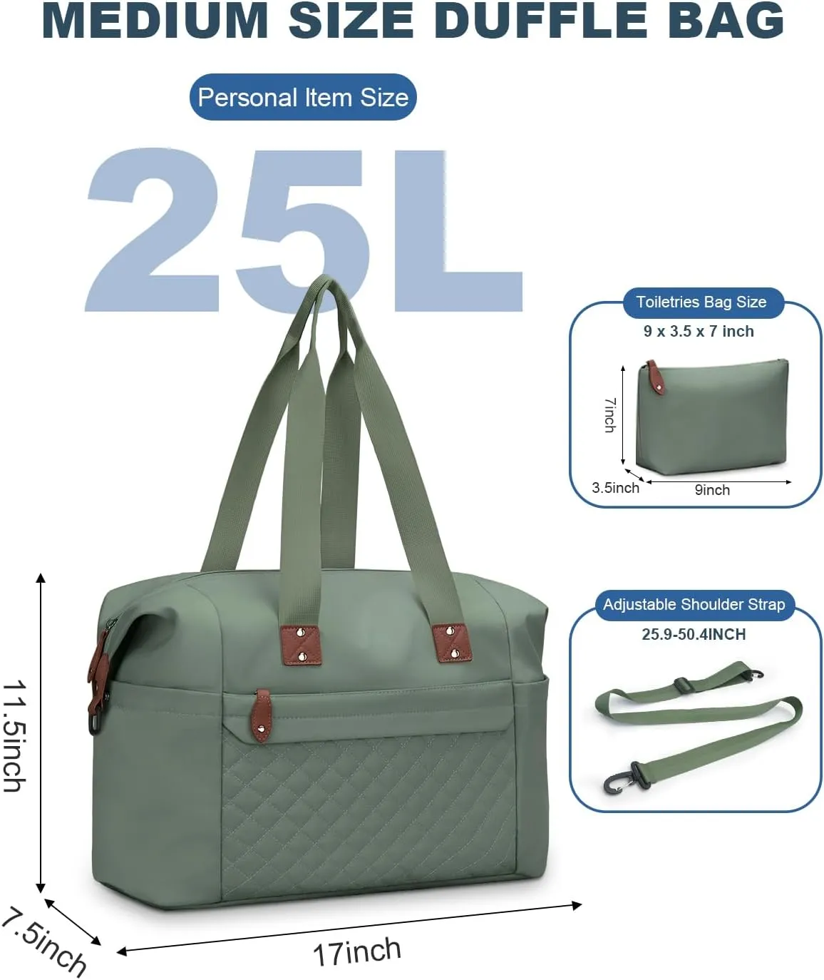 Travel Duffle Bag, Waterproof Weekender Overnight Hospital Bags for Women Men with Toiletry Bag Lightweight Carry on Personal Item Duffle Gym Bag for Travel, Airplanes, Sports