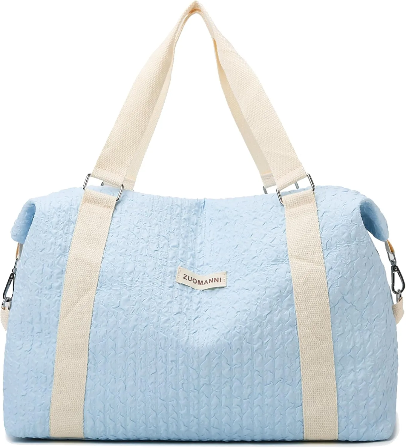 Travel Duffle Bag,Weekender Bags for Women Men,Overnight Carry On Tote Bags,Large Sports Gym Bags Portable Double Layer Wet Pocket Traveling Duffel Tote Bag Blue