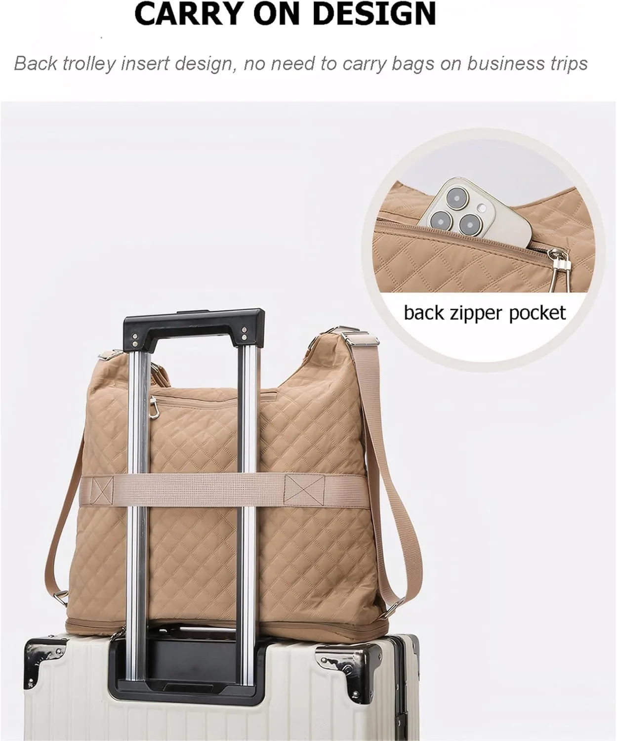 Travel Tote Bag 4 in 1 Convertible Backpack for Women, Waterproof Gym Tote Bag Expandable Shoulder Hobo Handbags