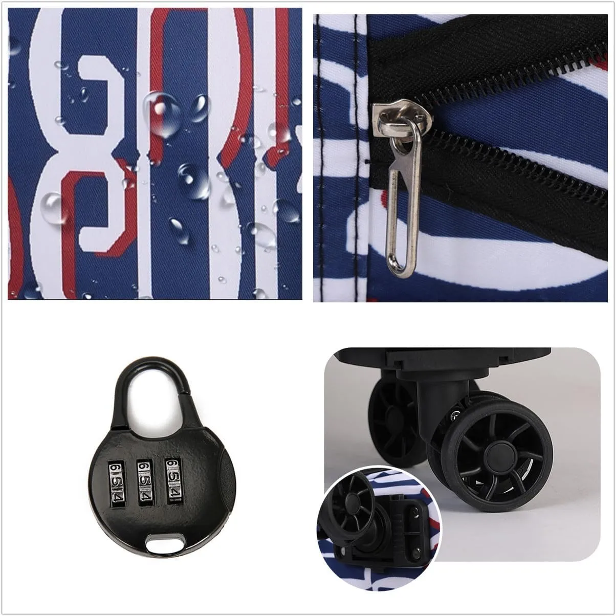 Travel Tote Bags with Trolley Sleeve Expandable Extra Oxford Duffel Bag with Wheels Lightweight Foldable Suitcase