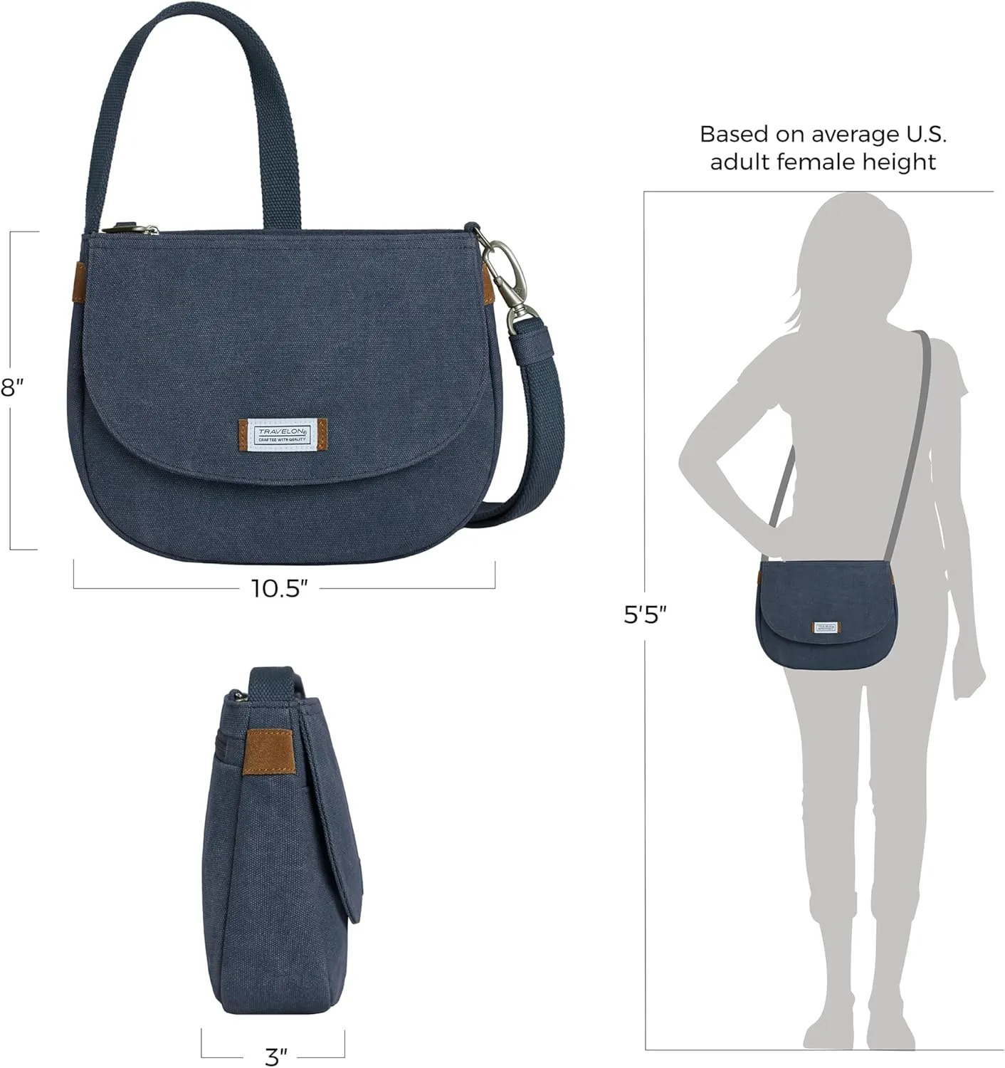 Travelon Anti-Theft Heritage Saddle Crossbody
