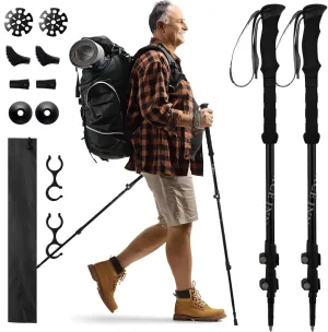 Trekking Poles - 2PC Hiking Poles for Backpacking, Ultralight Telescopic Walking Sticks, Aircraft-Grade 7075 Aluminum with EVA Foam Grips, Lightweight Hiking Sticks for Seniors Women Men