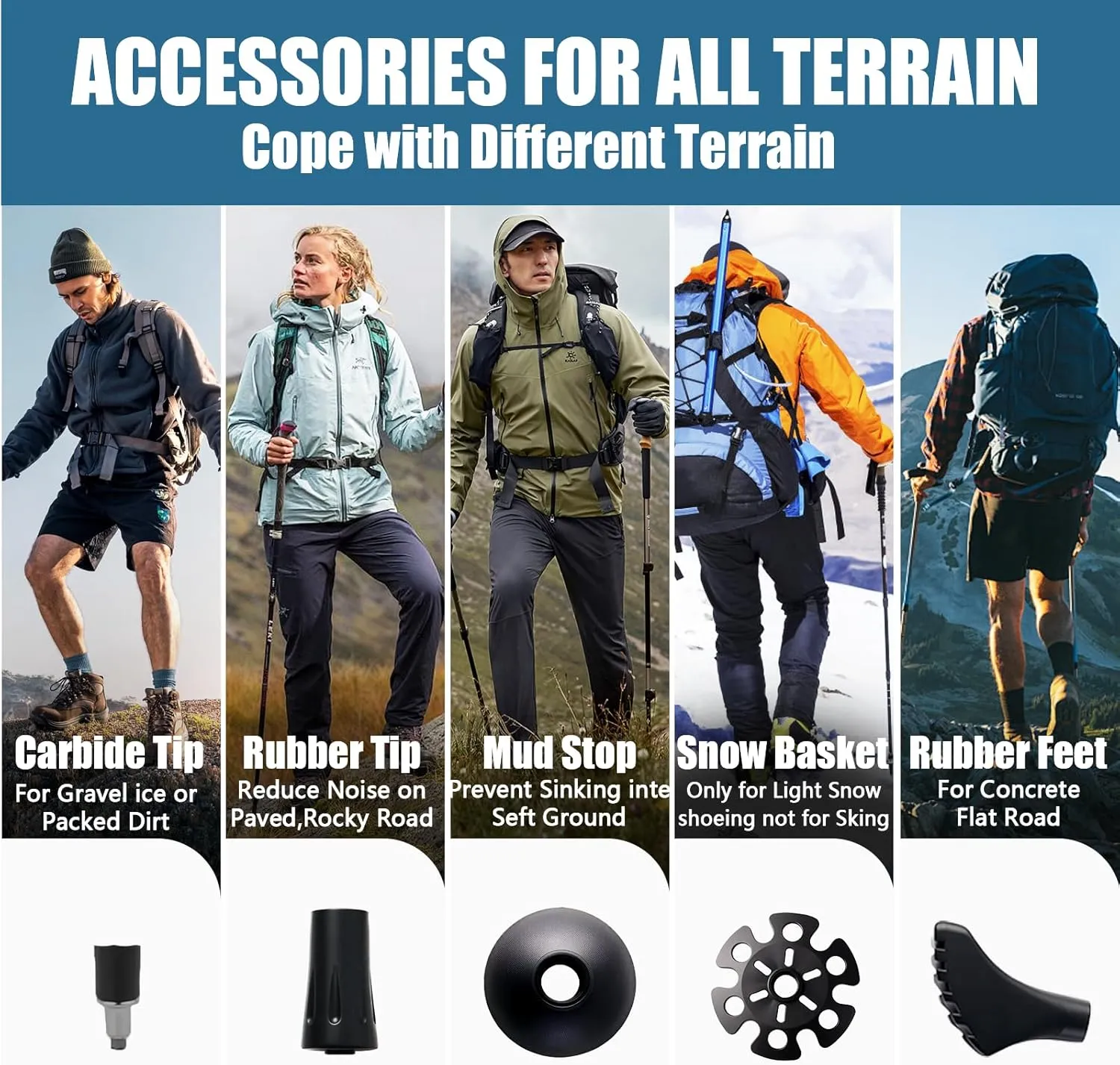 Trekking Poles - 2PC Hiking Poles for Backpacking, Ultralight Telescopic Walking Sticks, Aircraft-Grade 7075 Aluminum with EVA Foam Grips, Lightweight Hiking Sticks for Seniors Women Men